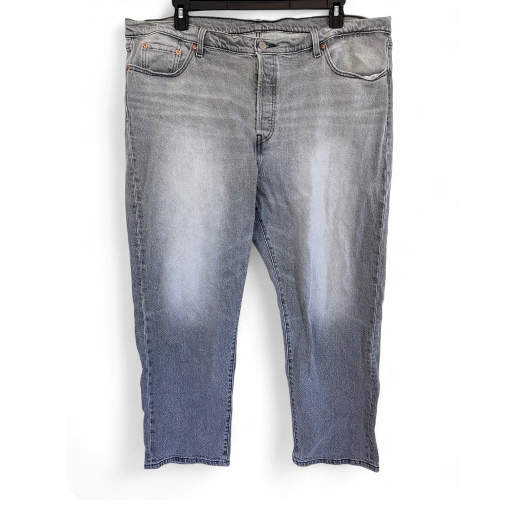 Levis 501 Original Fit Grey Wash Cropped Straight Leg Jeans Women Plus Size 42W